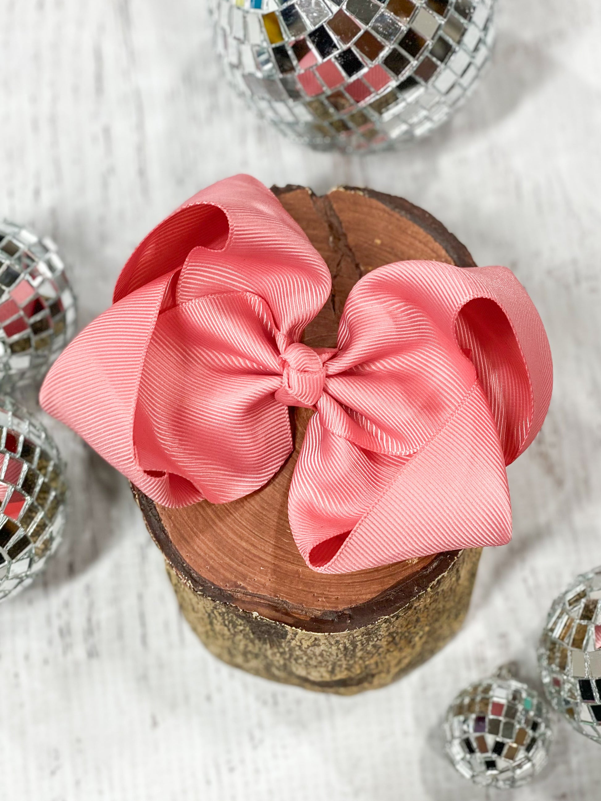 dusty rose classic grosgrain hair bow