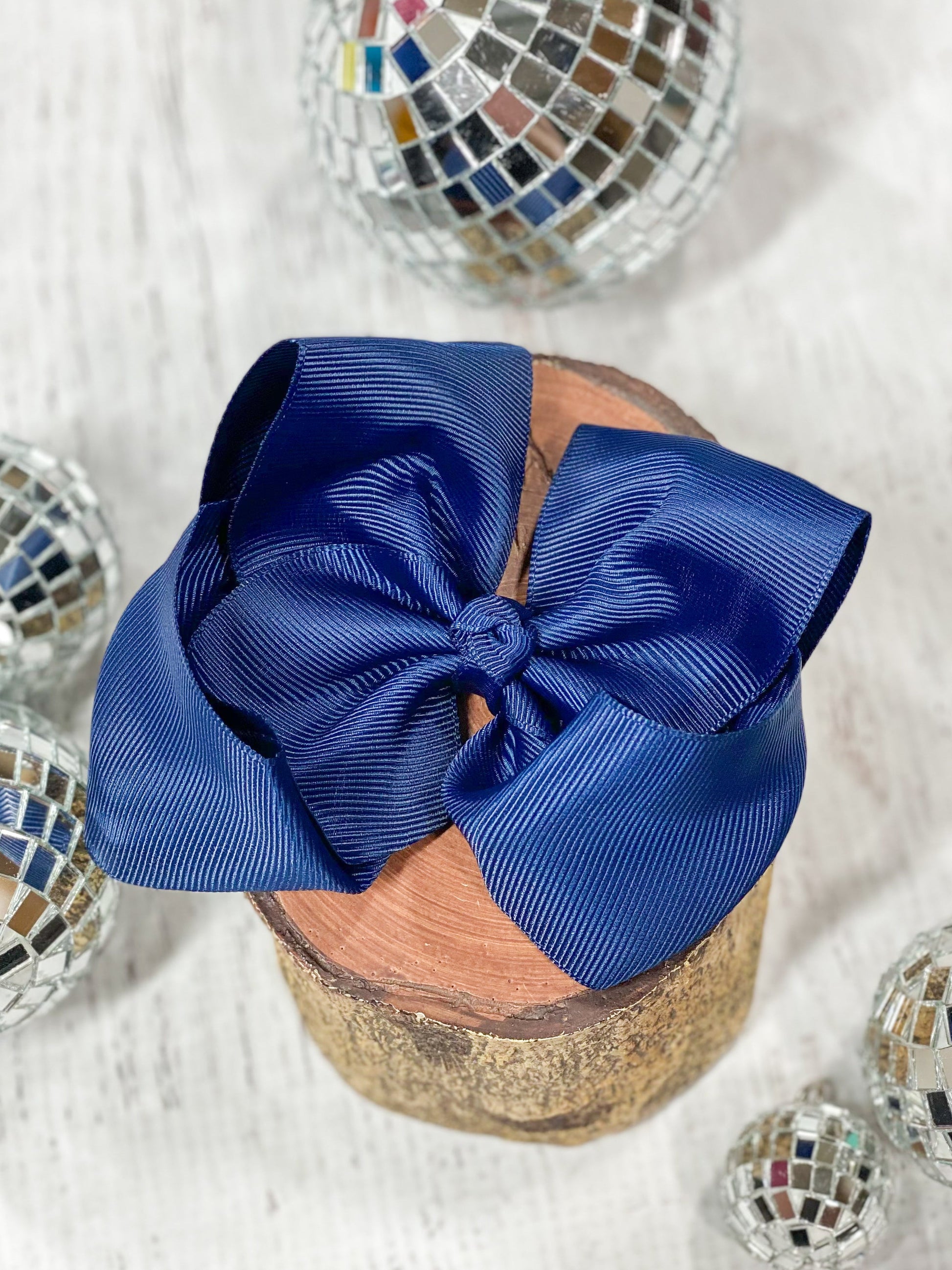navy classic grosgrain hair bow