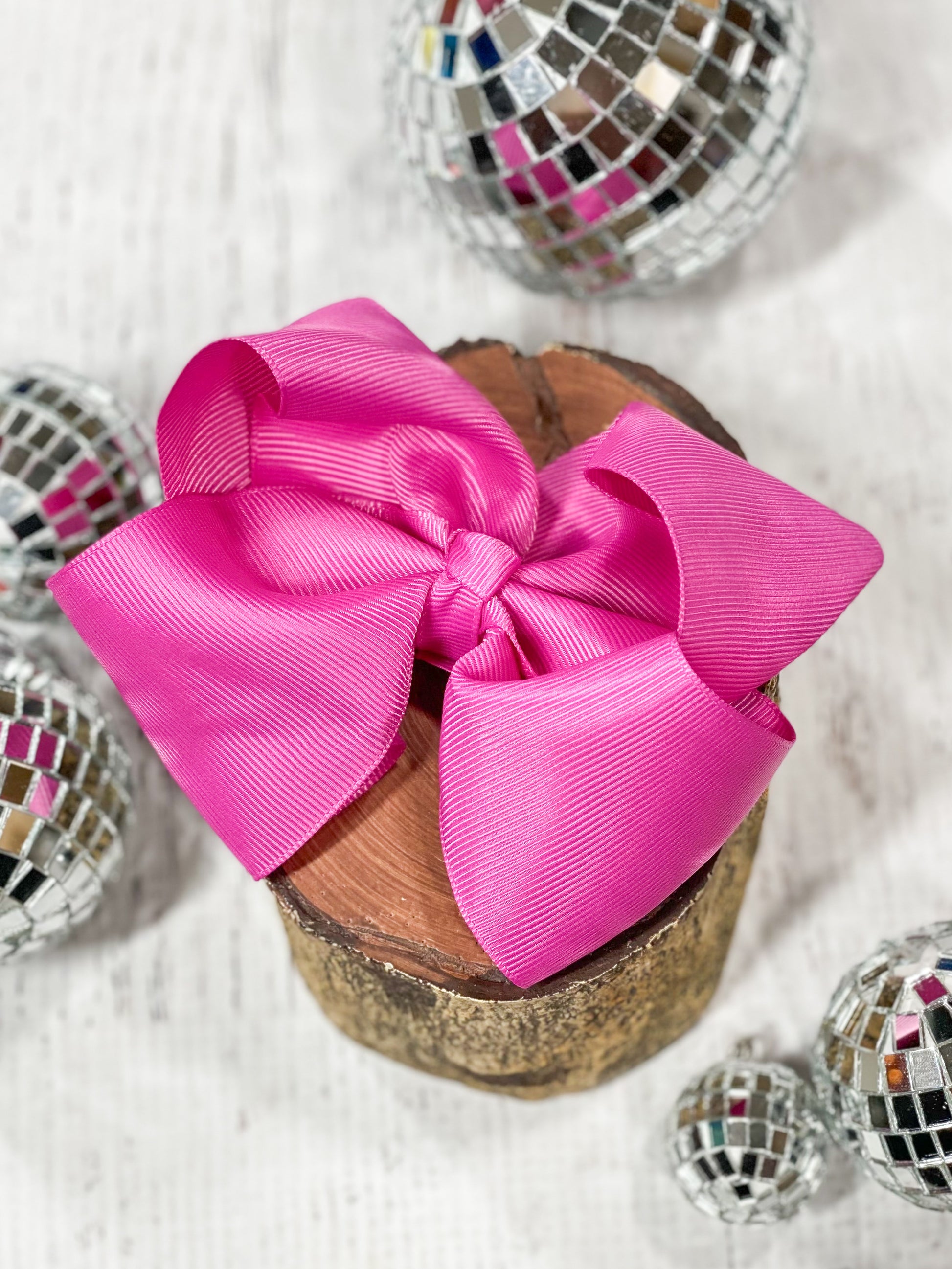fuchsia classic grosgrain hair bow