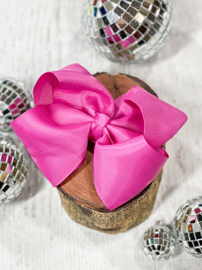 fuchsia classic grosgrain hair bow
