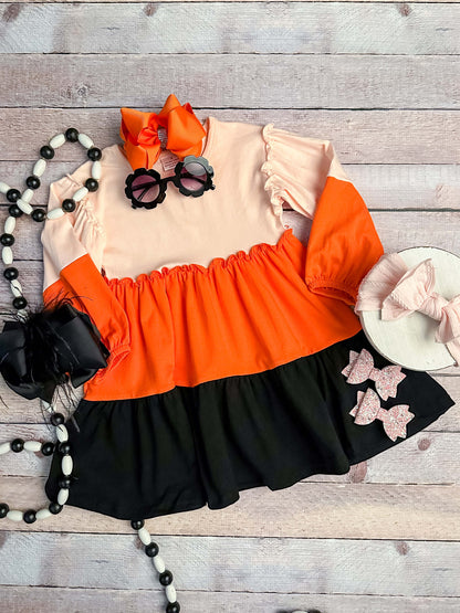 Girls Colorblock Tiered Dress: FINAL SALE