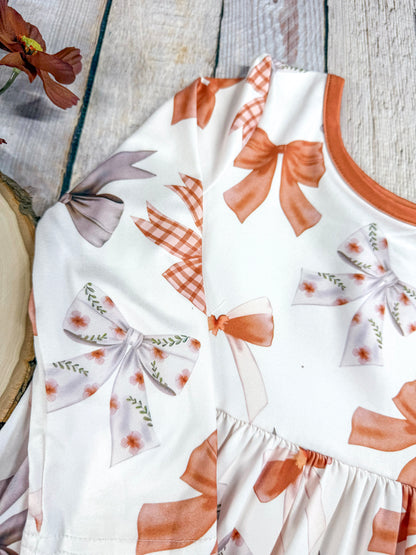 close up of neckline and sleeve