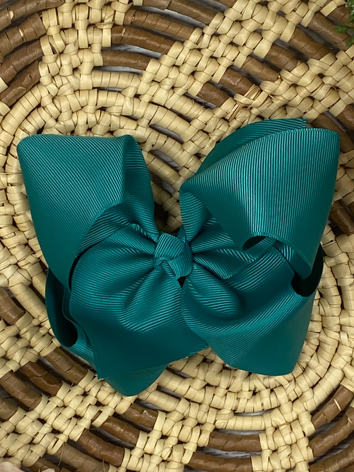 teal classic grosgrain hair bow