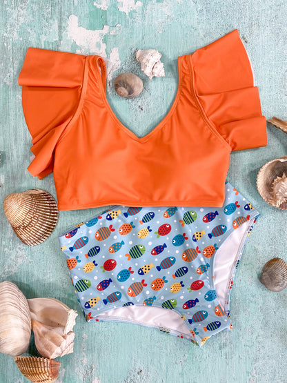 Mommy & Me Orange Under The Sea Bikini -Womans