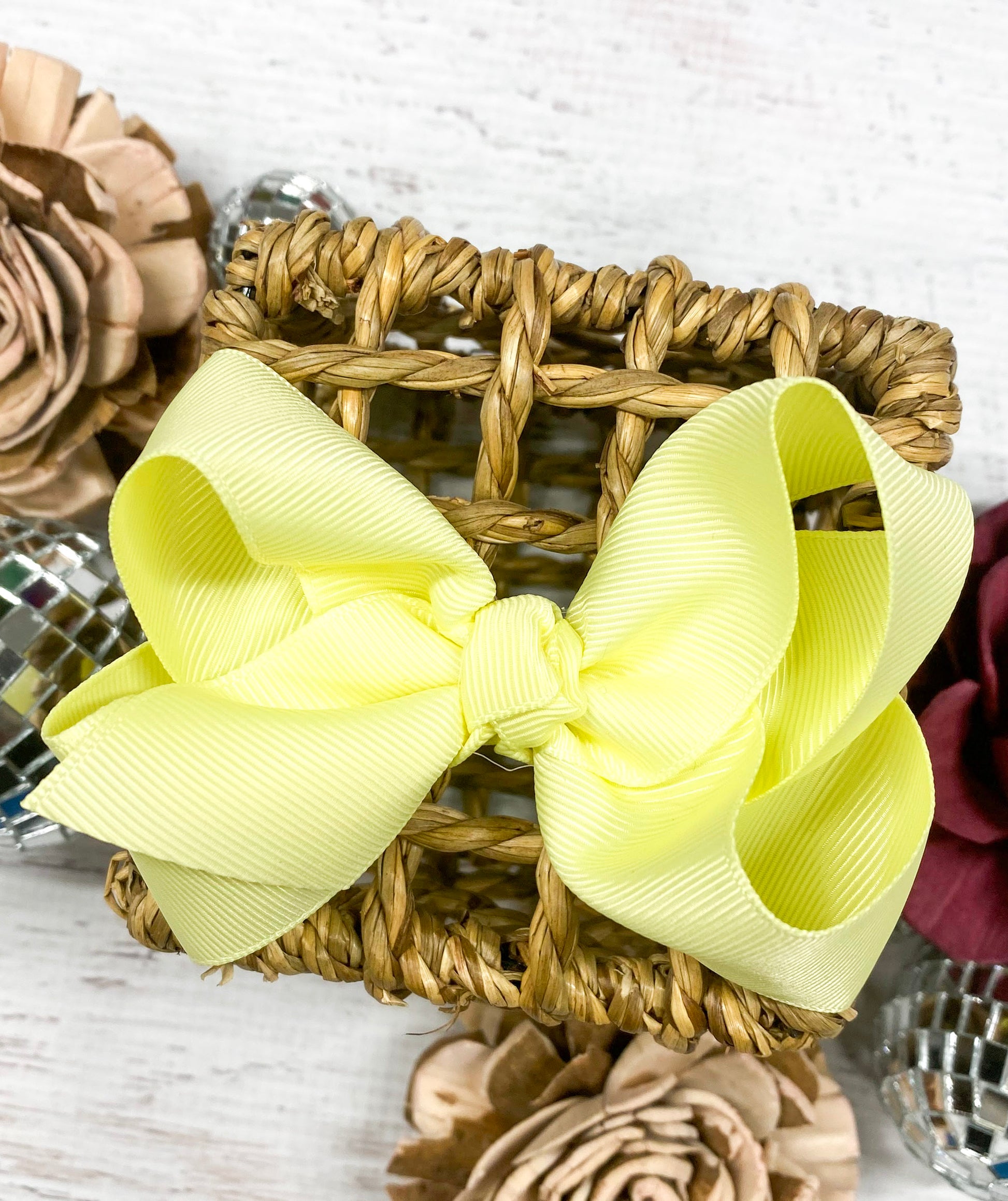 Light Yellow Essential Grosgrain Hair Bow