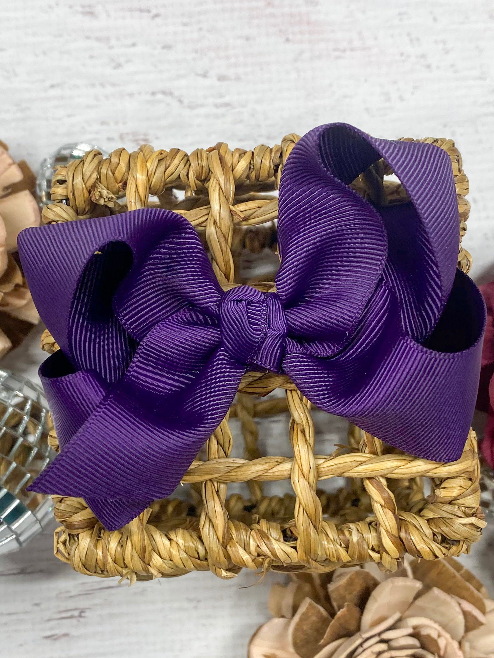 Eggplant Essential Grosgrain Hair Bow
