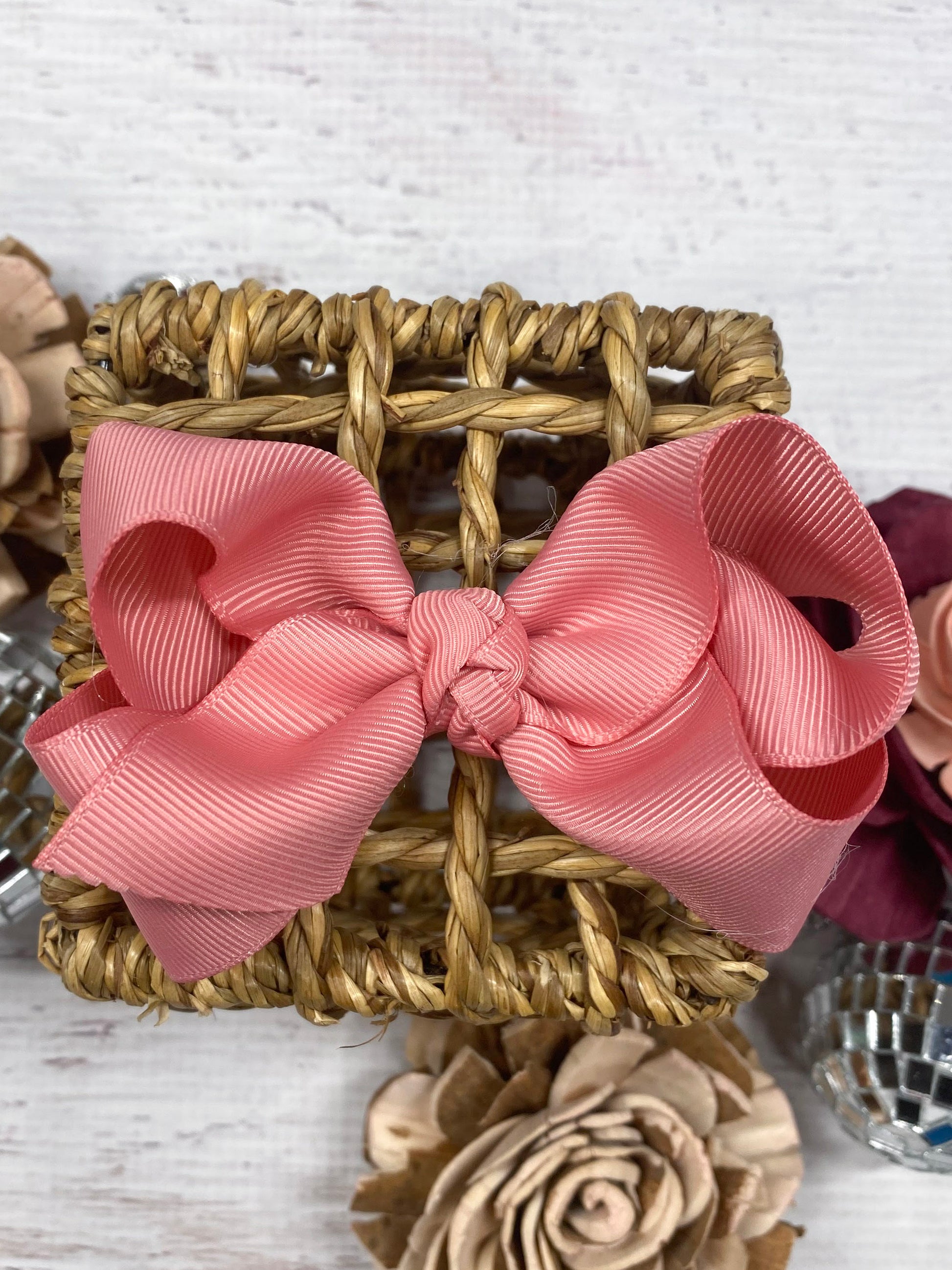 Dusty Rose Essential Grosgrain Hair Bow