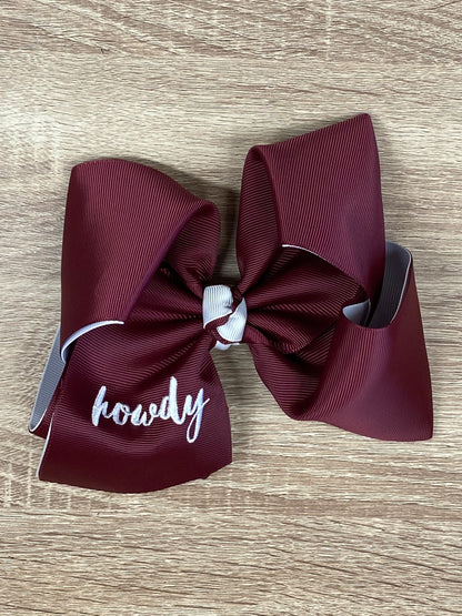 Howdy Double Layer School Spirit Hair Bows
