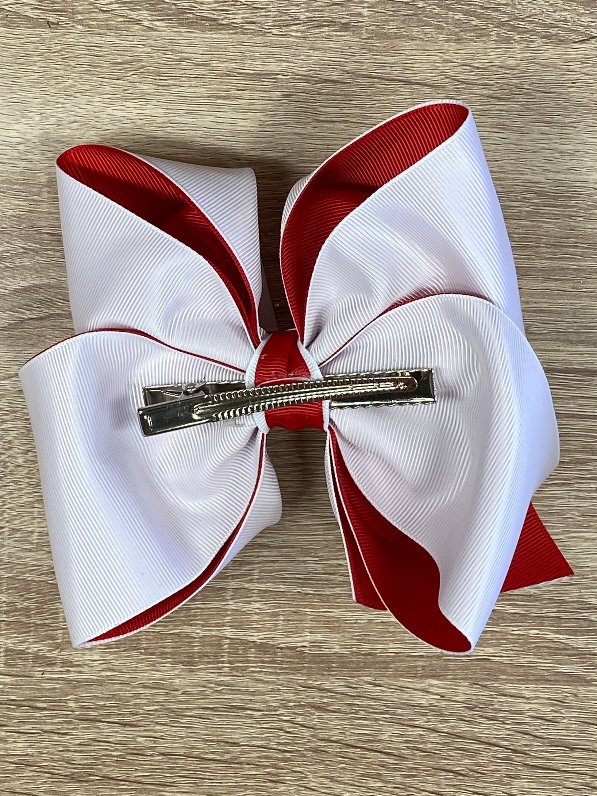 Back of the Double Layer School Spirit Hair Bows
