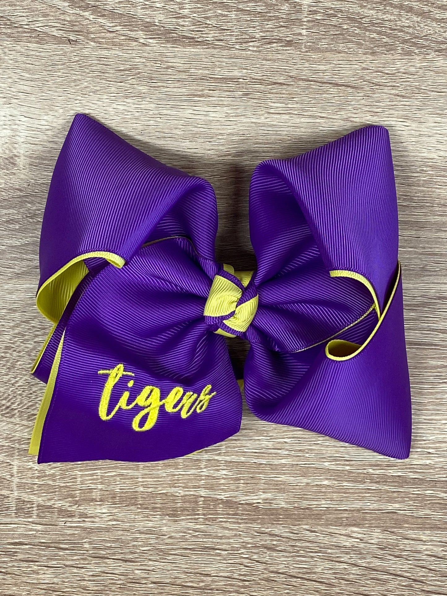 Tigers Double Layer School Spirit Hair Bows