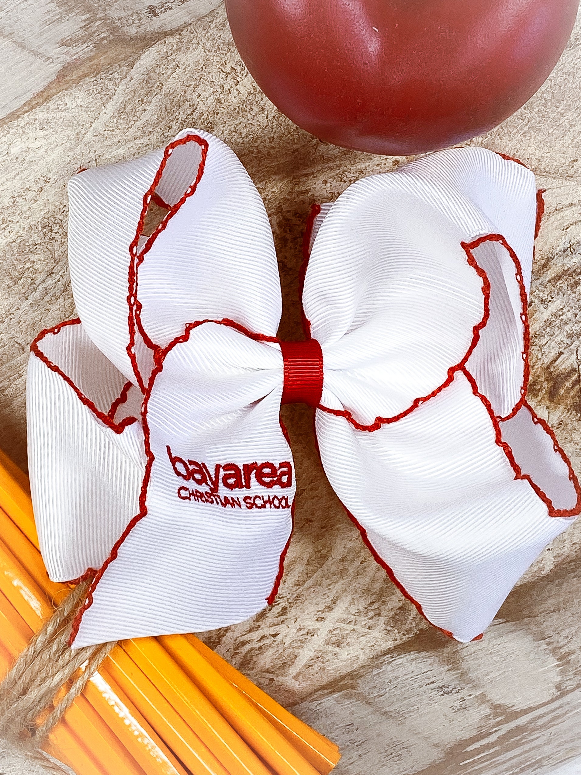 Red Bay Area Christian School Moonstitch Hair Bow