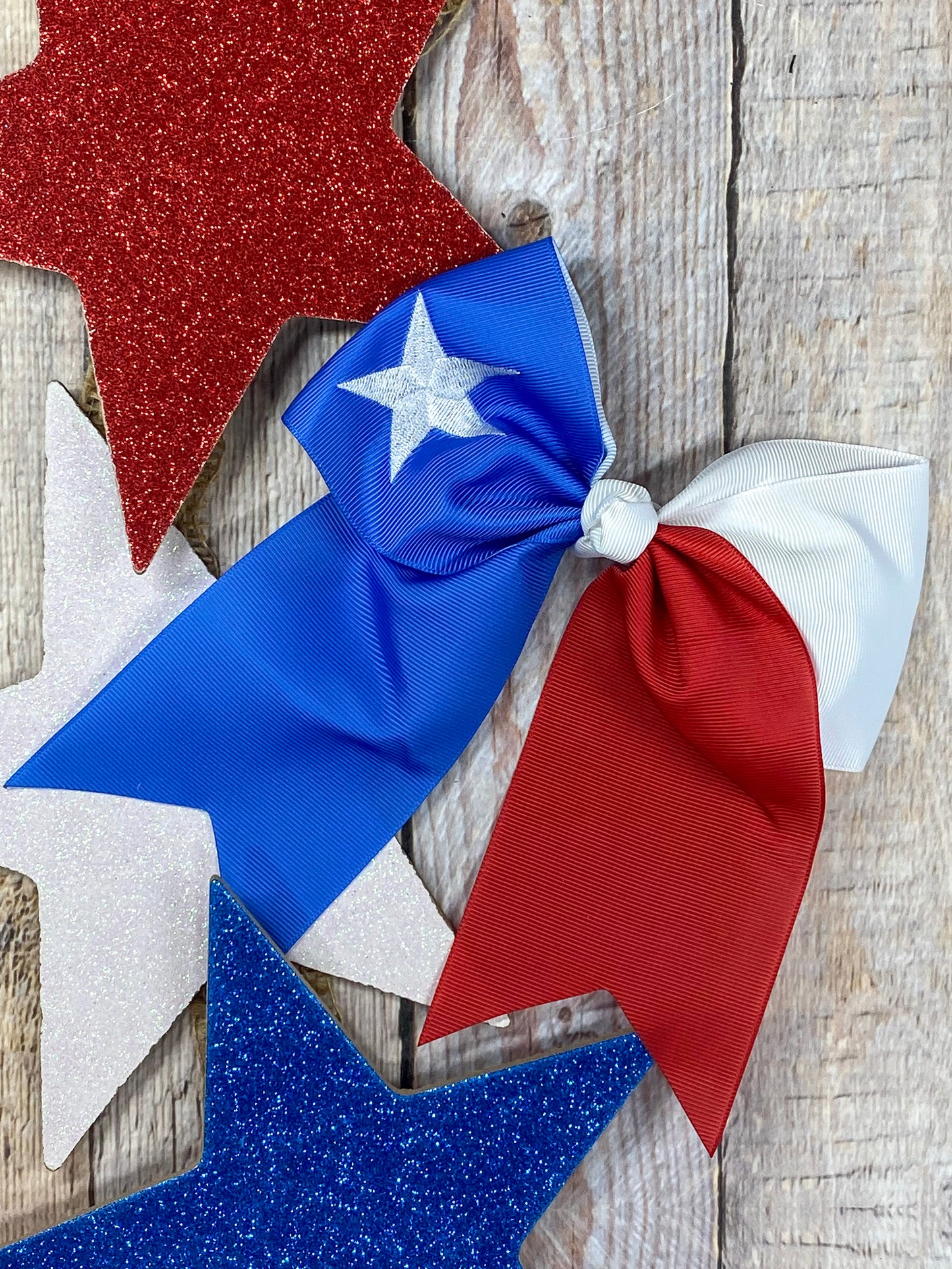 Texas Embroidered Cheer Bow