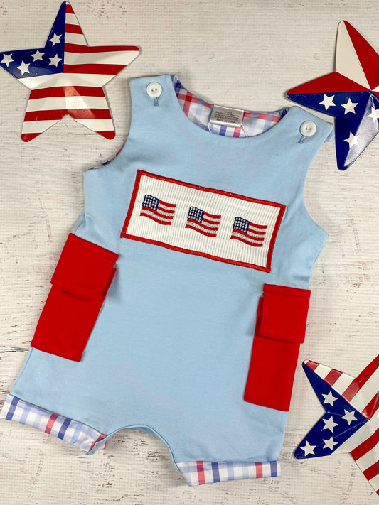 American Flag Trio Infant Boy's Romper