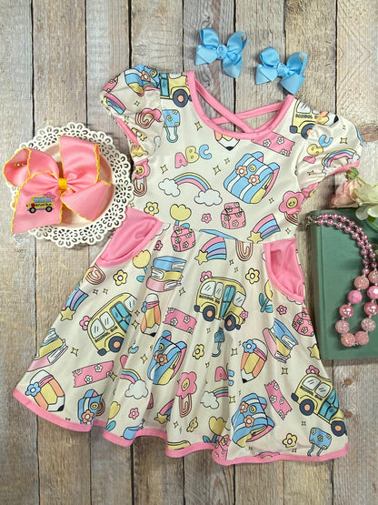 School Buses & Supplies Twirl Dress with pockets