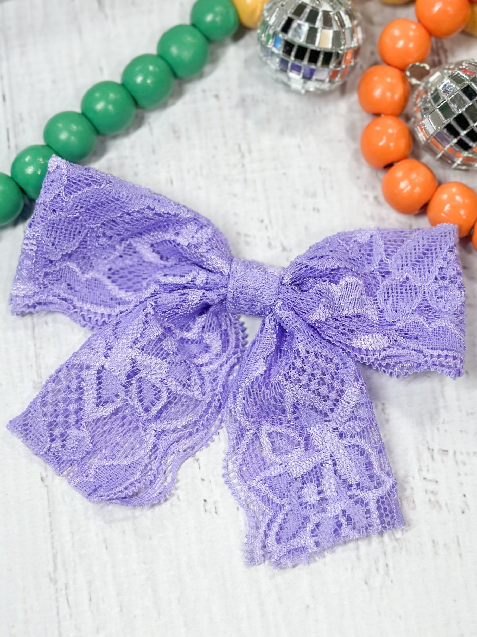 lavender lace hair bow