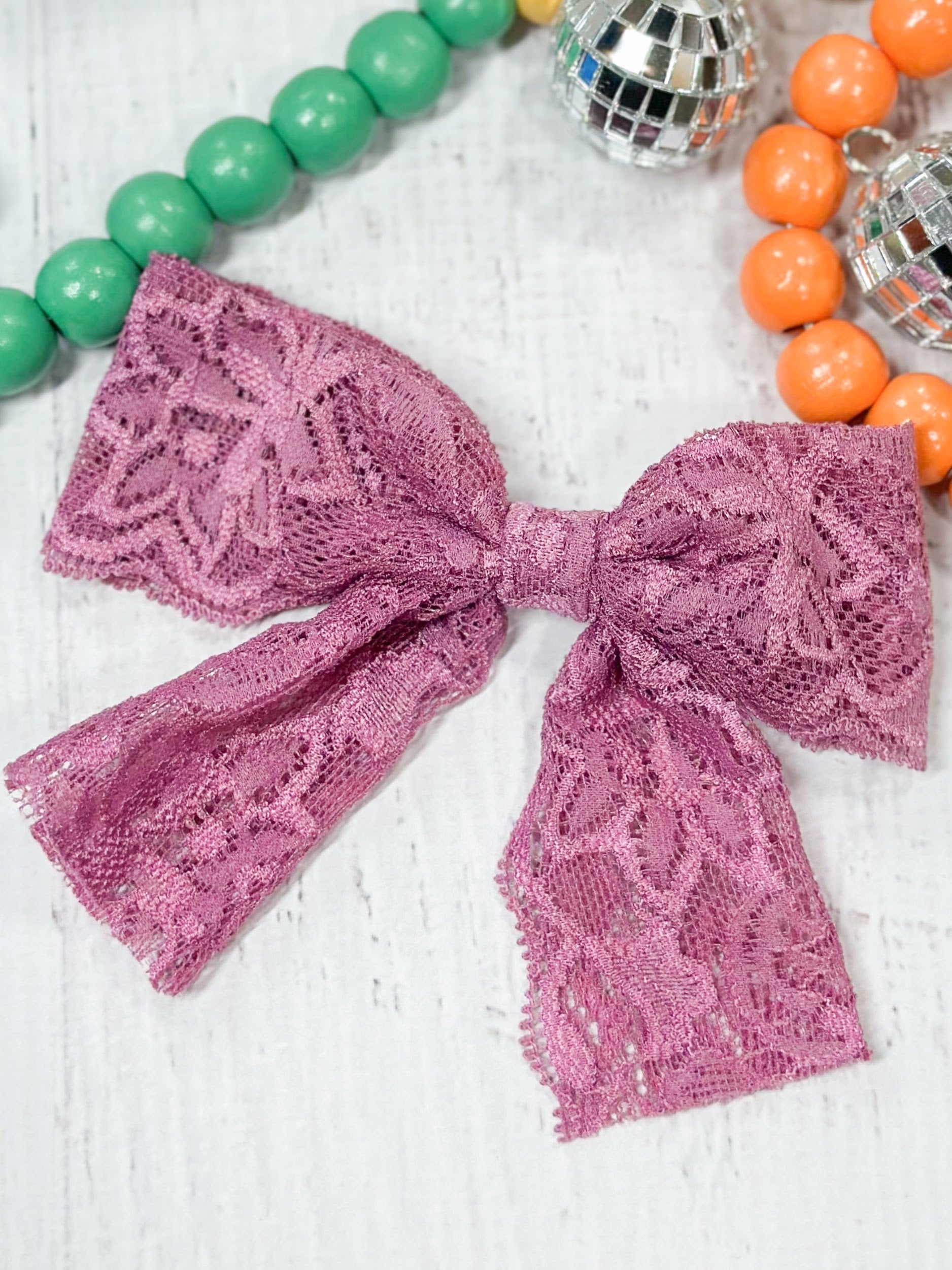 regal purple lace hair bow