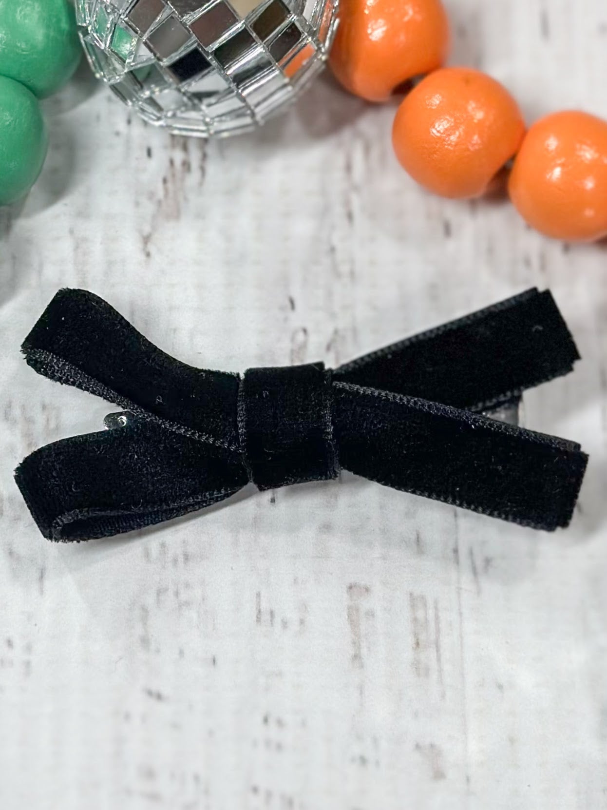 black velvet bow clippie