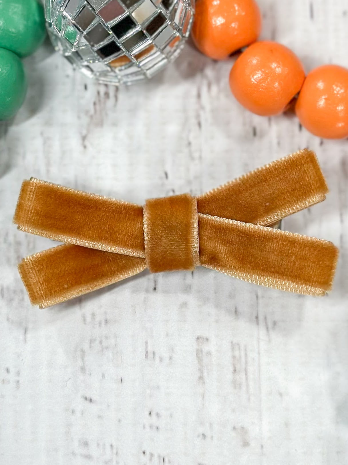 gold velvet bow clippie