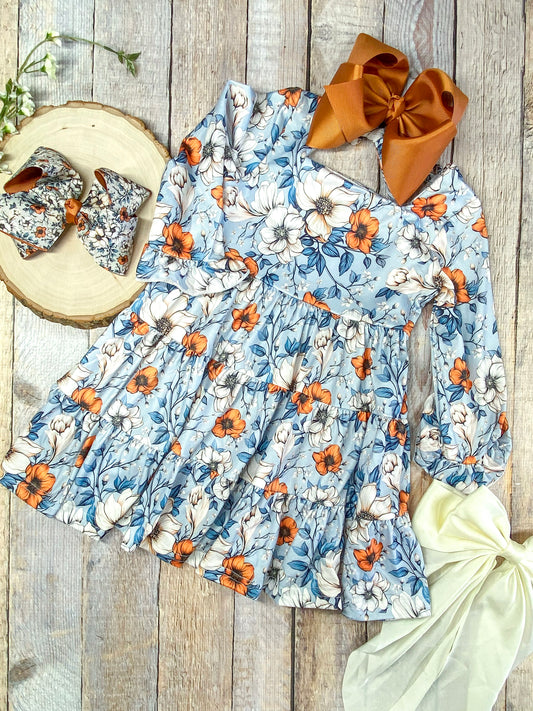 Autumn Whisper Tiered Twirl Dress