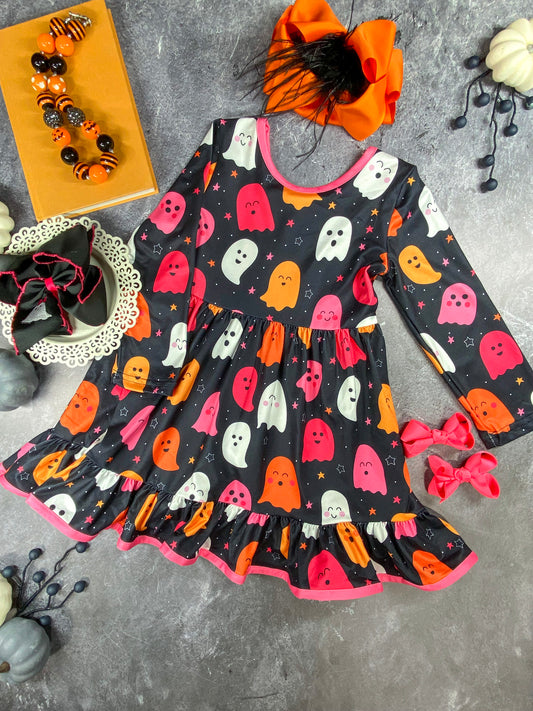 Ghosts Galore Tiered Twirl Dress