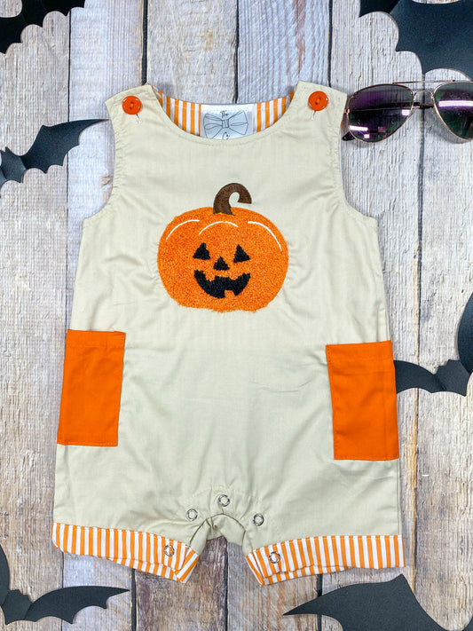 Jack-o-Latern Applique Infant Romper