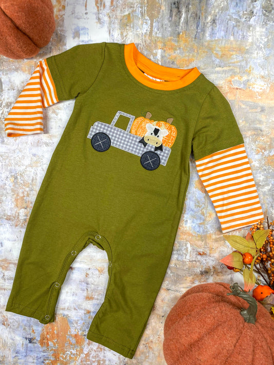 Haulin' Pumpkins Infant Boy's Romper