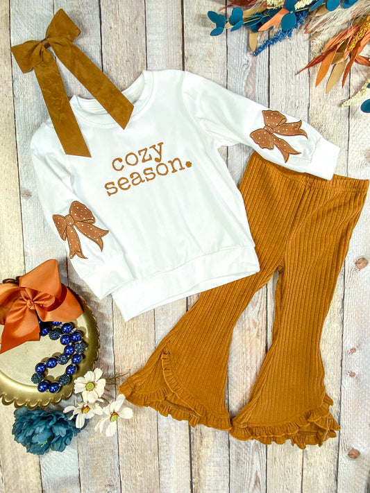 Cozy Season Ruffled Bell Bottom Set