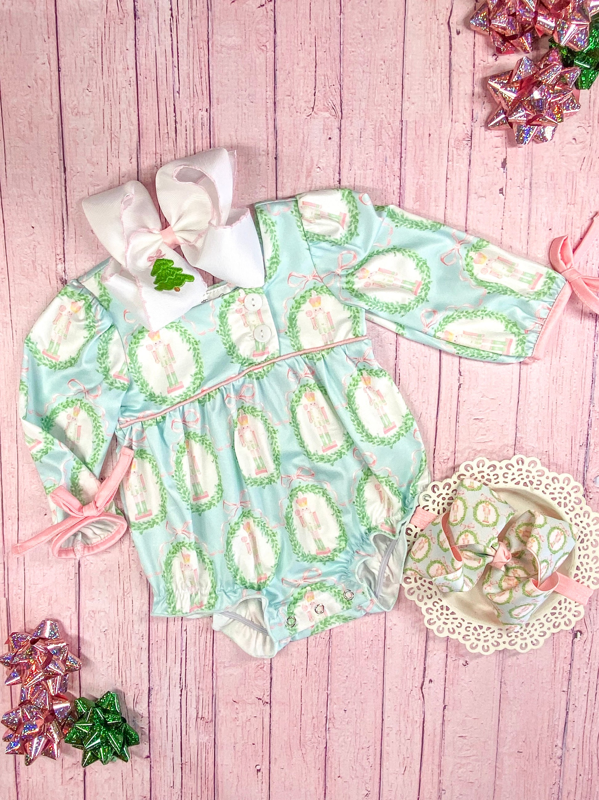 Nutcracker & Tied Sleeves Infant Romper