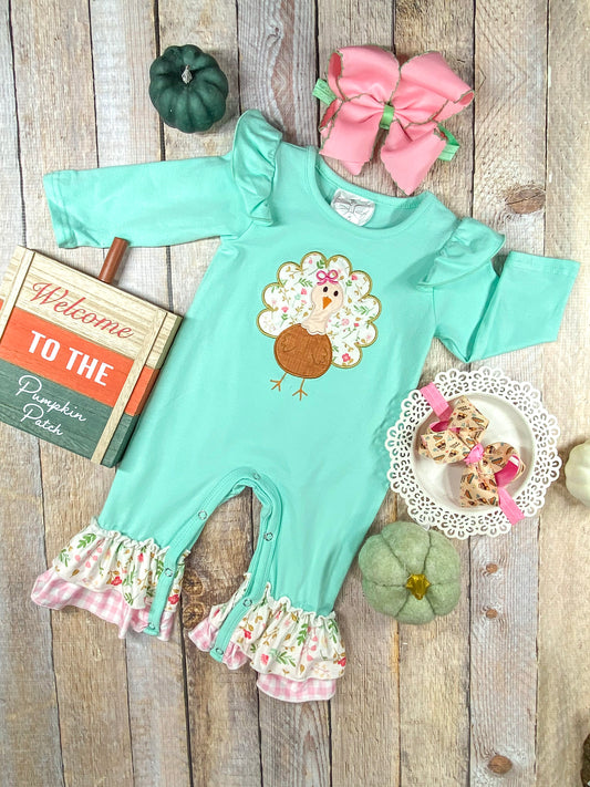 Floral Turkey Infant Onesie