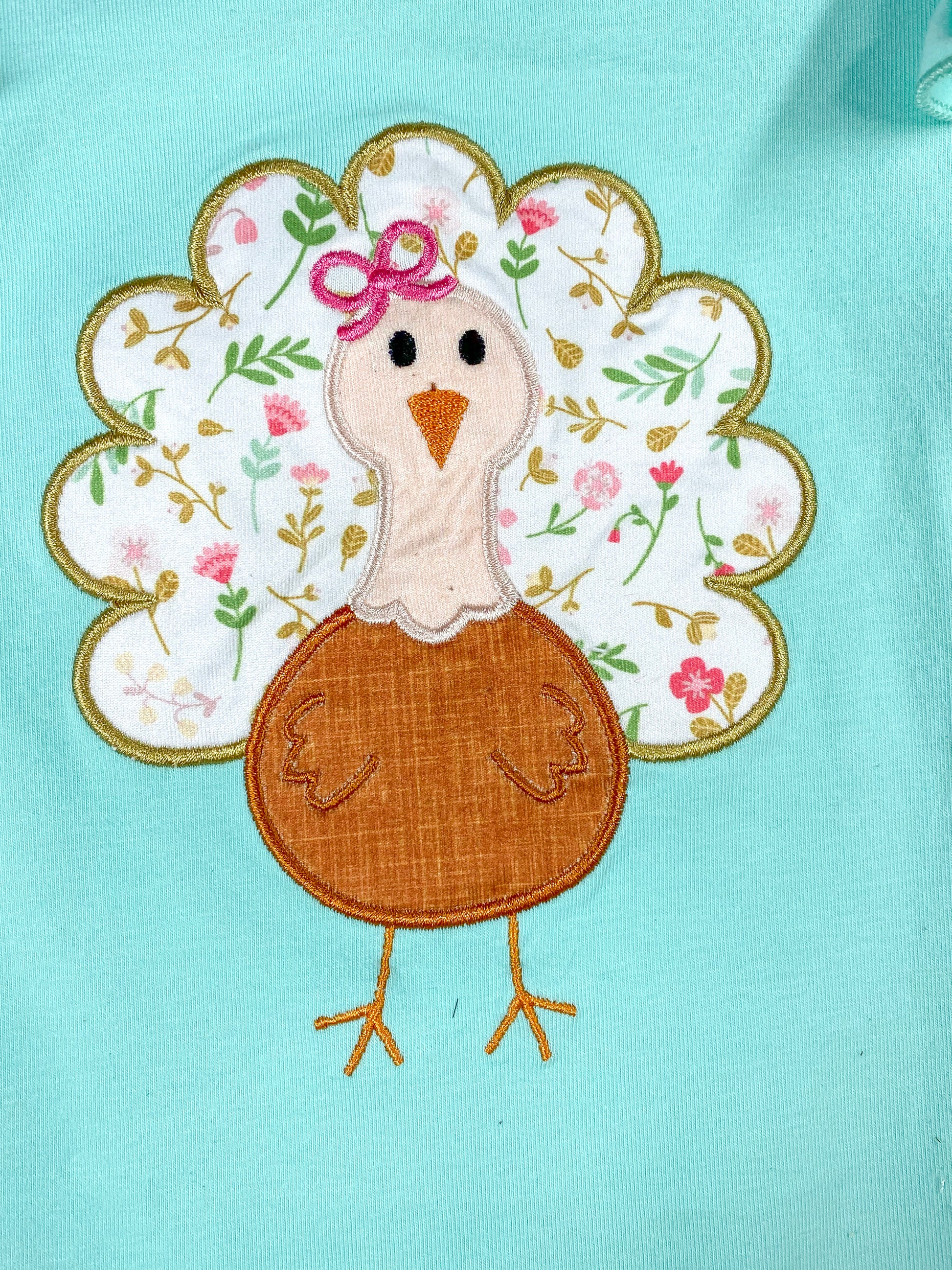 close up of turkey applique