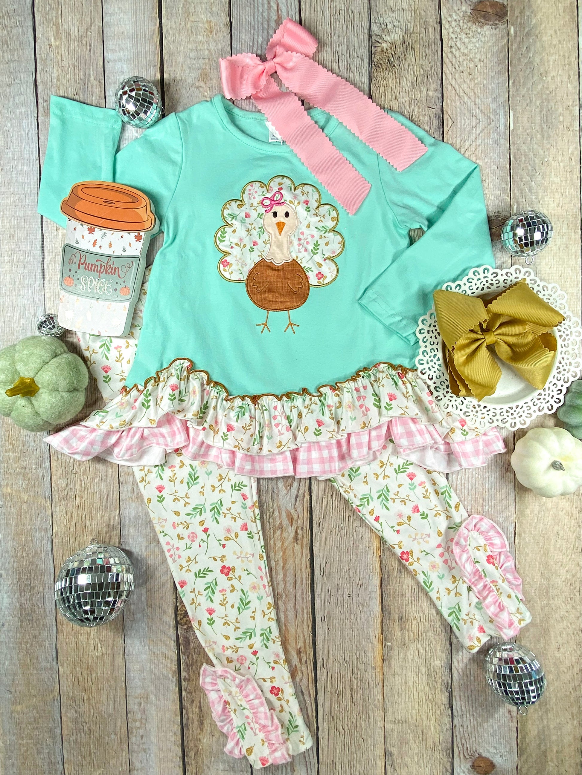 Floral Turkey Leggings Set