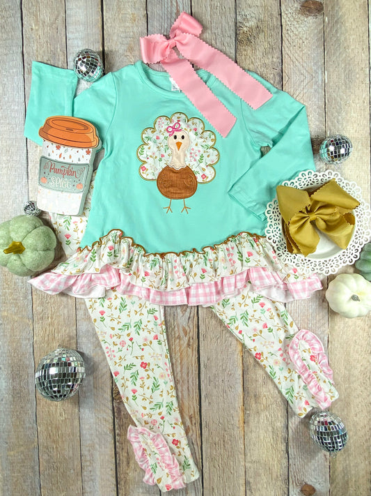 Floral Turkey Leggings Set