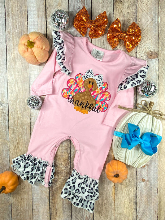 Thankful Turkey Pink Infant Onesie