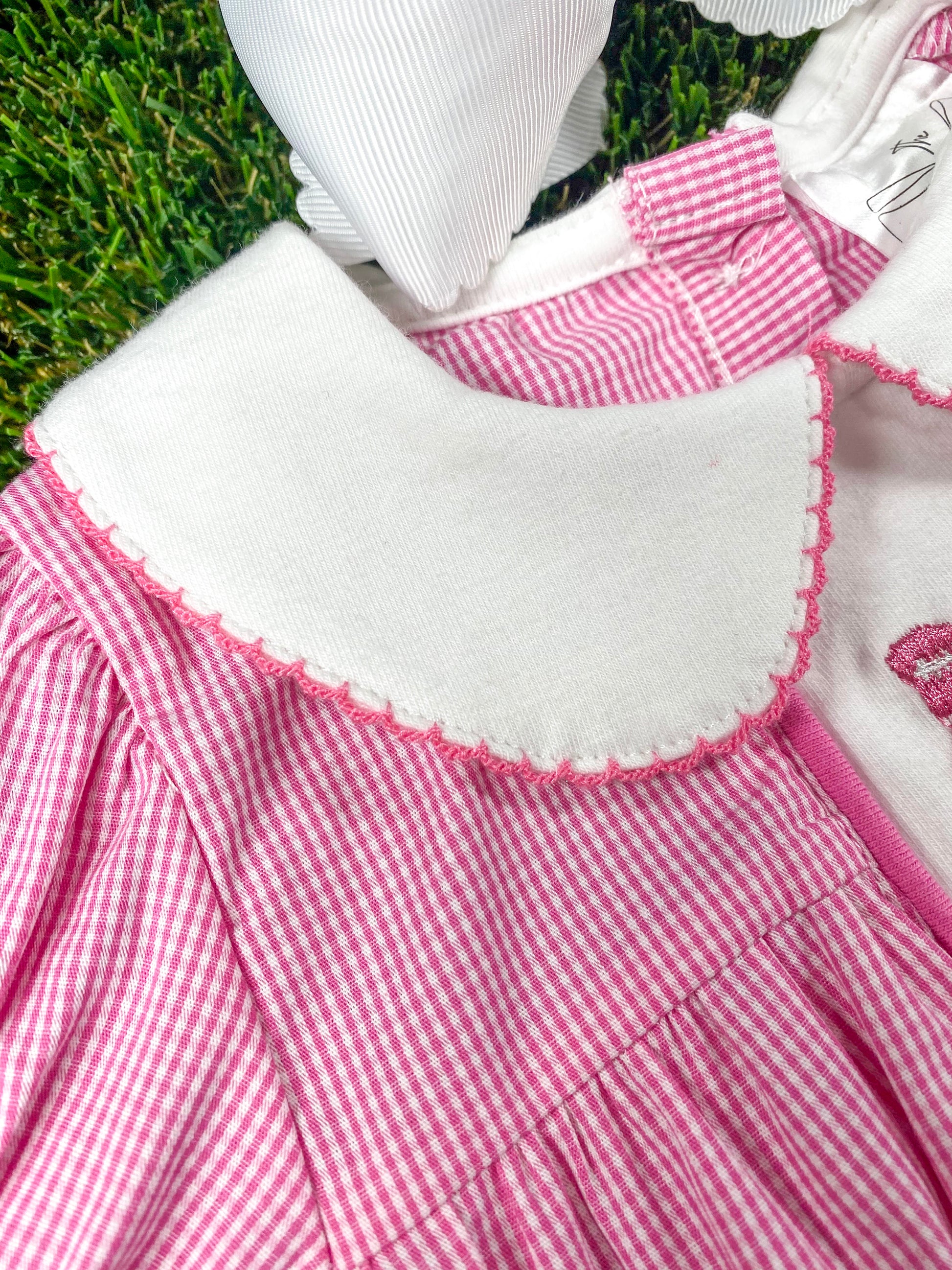 close up of the collar and stitching