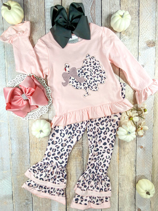 Animal Print Turkey Bell Bottom Set
