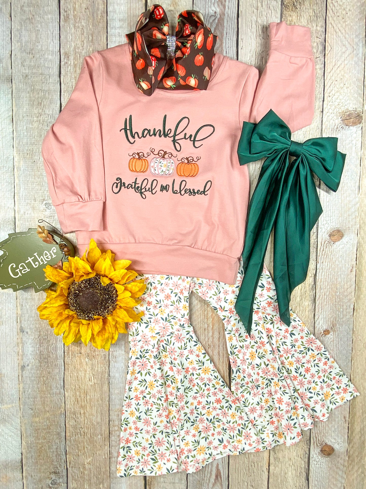 Thankful, Grateful & Blessed Bell Bottom Set