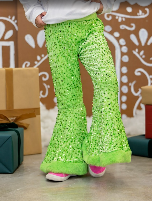 lime green sequin pants
