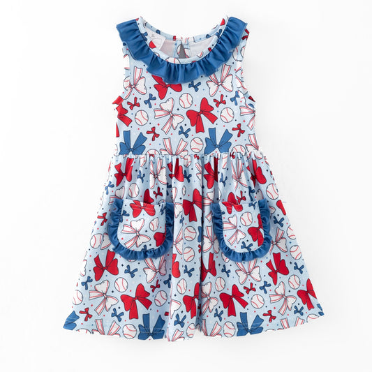 All-Star Bows Dress with Pockets girls boutique outfit set from The Hair Bow Company
