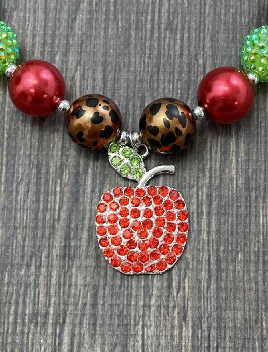 Apple Pendant Wild Chunky Bead Necklace - Alternative view