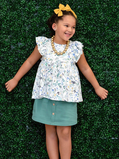 Aqua Skirt on model