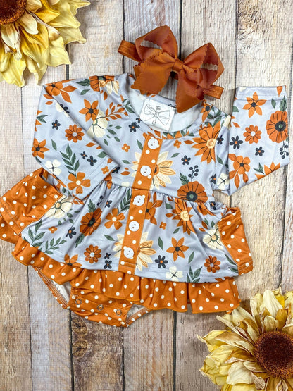 Autumn Flowers Infant Romper