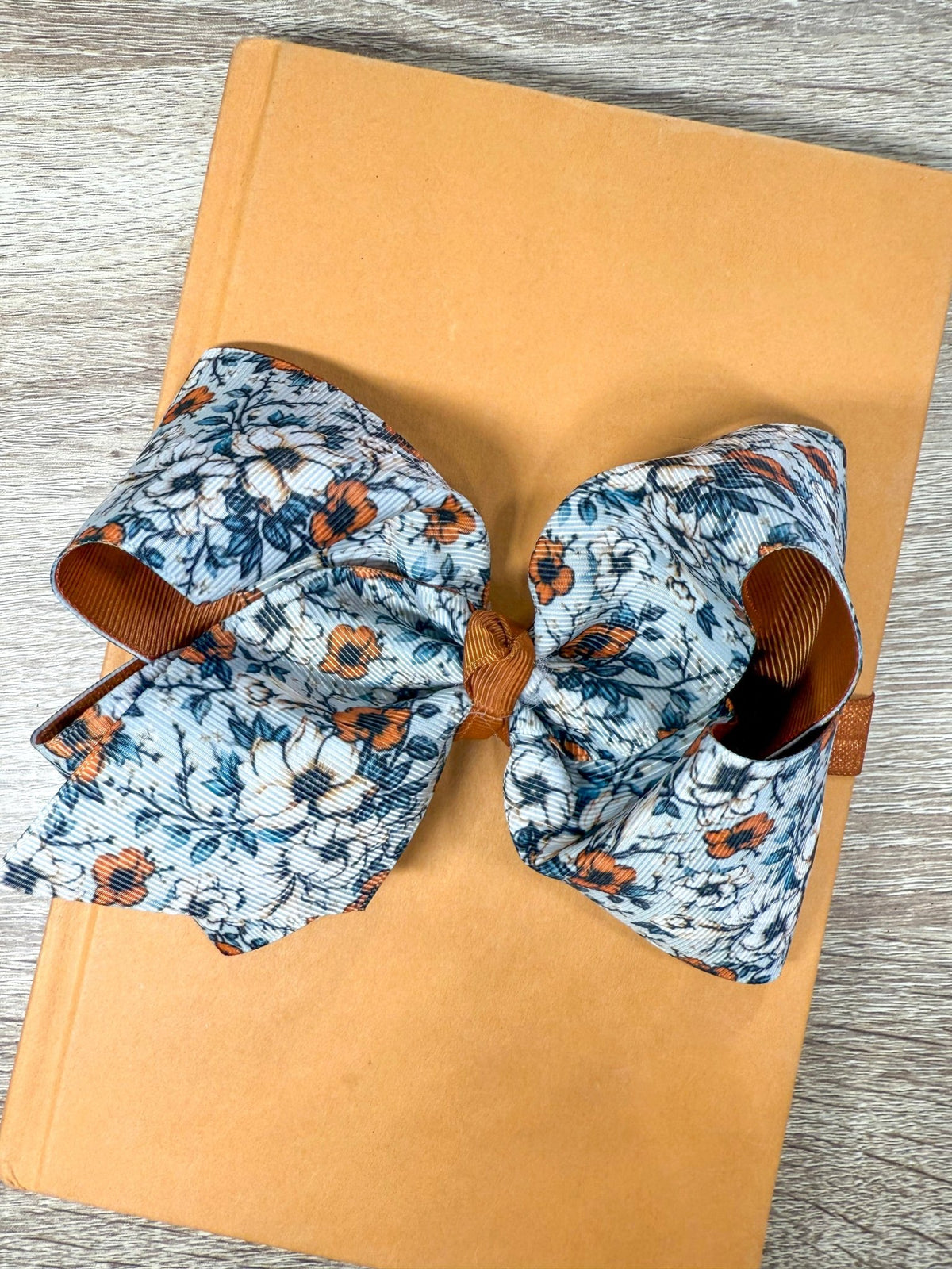 Autumn whisper floral printed double layer bow headband
