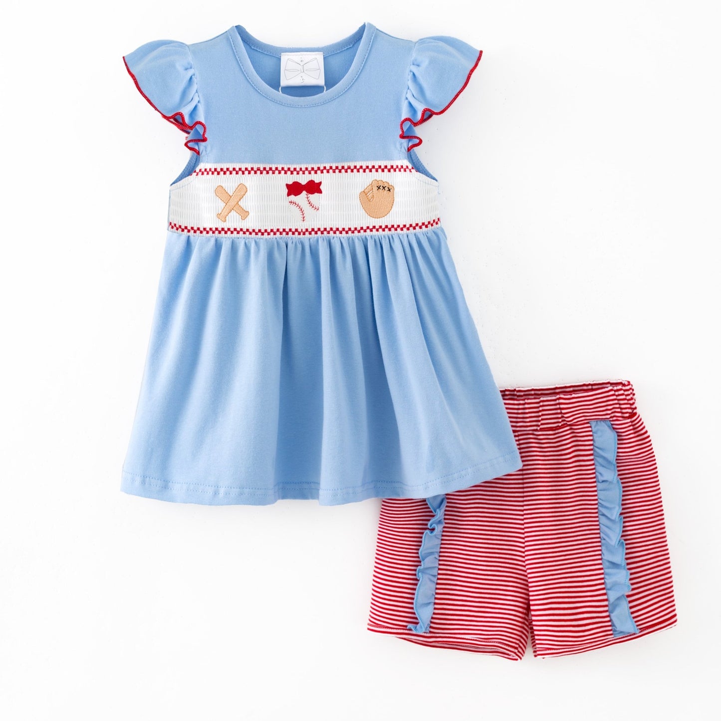 Third Strike Charm Shorts Set girls boutique outfit set from The Hair Bow Company