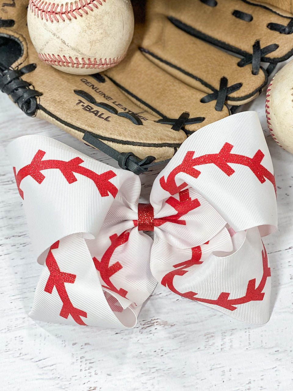 Baseball Texas size  hair bow for girls