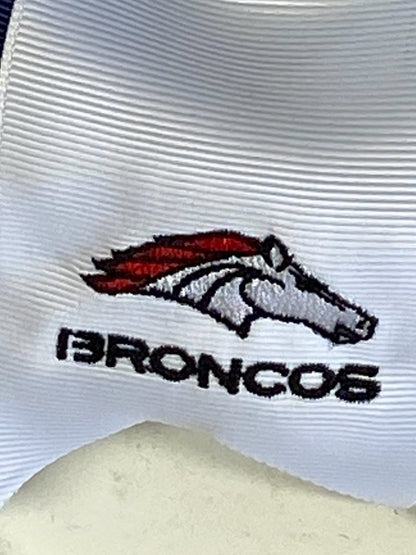 Close up Bay Area Broncos Dual Layer Cheer Bow