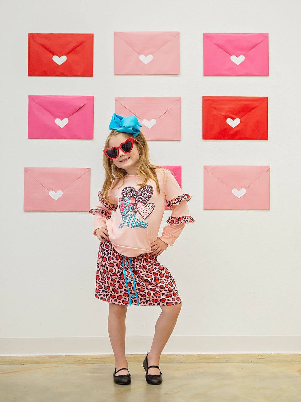 Skirt set shown on model