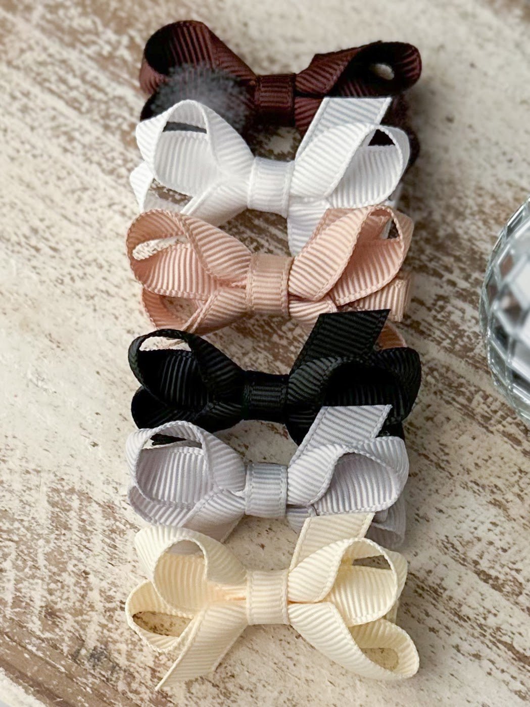 Neutral basic baby bow variety pack