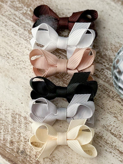 Neutral basic baby bow variety pack