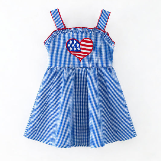 Heart Gingham Dress on a white background