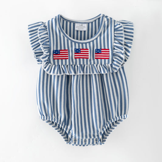 Flag Stripe Bubble Romper on a white background - Alternative view
